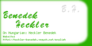 benedek heckler business card